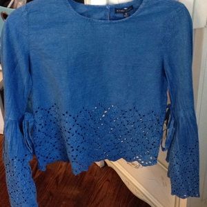 Denim and Lace Blouse